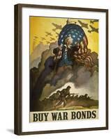 Buy War Bonds, World War 2 Poster of Uncle Sam-null-Framed Art Print