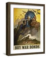 Buy War Bonds, World War 2 Poster of Uncle Sam-null-Framed Art Print