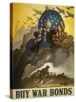 Buy War Bonds, World War 2 Poster of Uncle Sam-null-Stretched Canvas