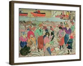 Buying Fish at Boulogne, 1926-Louis Valtat-Framed Giclee Print