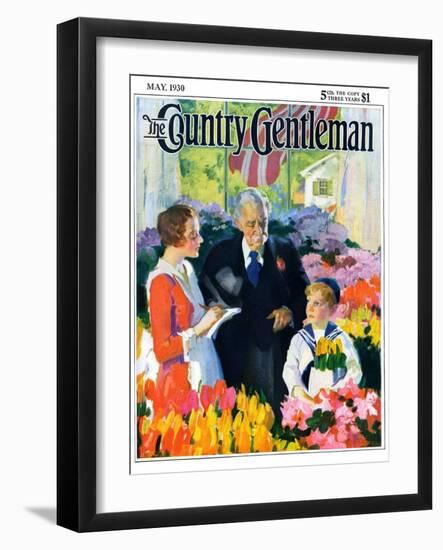 "Buying Flowers for Mother," Country Gentleman Cover, May 1, 1930-Haddon Sundblom-Framed Giclee Print