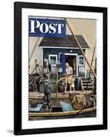 "Buying Lobsters," Saturday Evening Post Cover, July 2, 1949-Stevan Dohanos-Framed Giclee Print