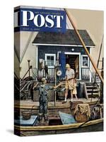 "Buying Lobsters," Saturday Evening Post Cover, July 2, 1949-Stevan Dohanos-Stretched Canvas