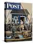 "Buying Lobsters," Saturday Evening Post Cover, July 2, 1949-Stevan Dohanos-Stretched Canvas