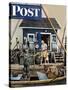 "Buying Lobsters," Saturday Evening Post Cover, July 2, 1949-Stevan Dohanos-Stretched Canvas