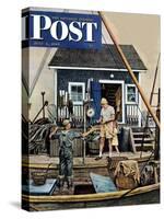 "Buying Lobsters," Saturday Evening Post Cover, July 2, 1949-Stevan Dohanos-Stretched Canvas