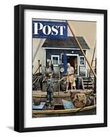 "Buying Lobsters," Saturday Evening Post Cover, July 2, 1949-Stevan Dohanos-Framed Giclee Print