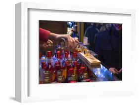Buying Shots at the Winter Wonders Christmas Market in Place Sainte Catherine, Brussels.-Jon Hicks-Framed Photographic Print