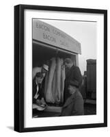 Buying Wholesale Meat from a Danish Bacon Company Lorry, Barnsley, South Yorkshire, 1961-Michael Walters-Framed Photographic Print