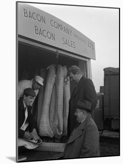 Buying Wholesale Meat from a Danish Bacon Company Lorry, Barnsley, South Yorkshire, 1961-Michael Walters-Mounted Photographic Print