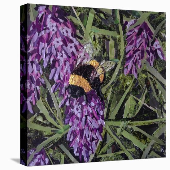 Buzz - Bumble Bee on Lavender-Kirstie Adamson-Stretched Canvas