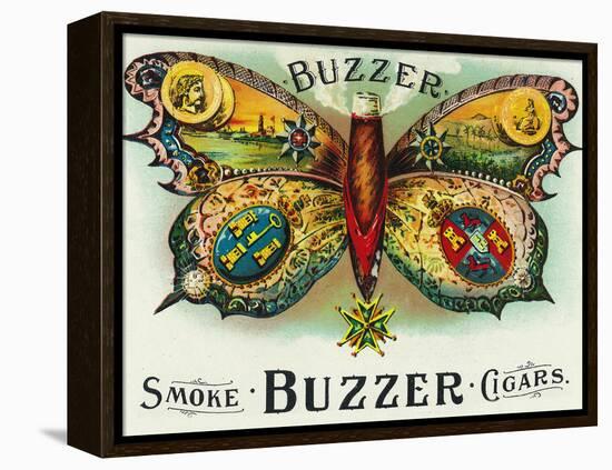 Buzzer Brand Cigar Inner Box Label-Lantern Press-Framed Stretched Canvas