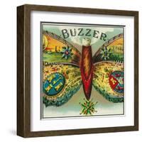 Buzzer Brand Cigar Outer Box Label-Lantern Press-Framed Art Print