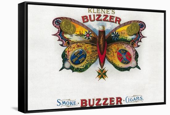 Buzzer Cigar Box Label-Lantern Press-Framed Stretched Canvas