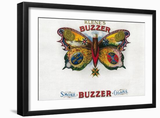 Buzzer Cigar Box Label-Lantern Press-Framed Art Print