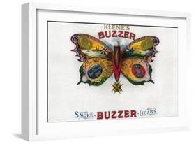 Buzzer Cigar Box Label-Lantern Press-Framed Art Print