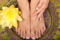 Pedicure and Manicure Spa with Beautiful Flowers-BVDC-Laminated Photographic Print