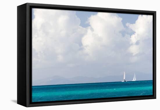 Bvi, Sailboats Navigate Caribbean Sea-Trish Drury-Framed Stretched Canvas