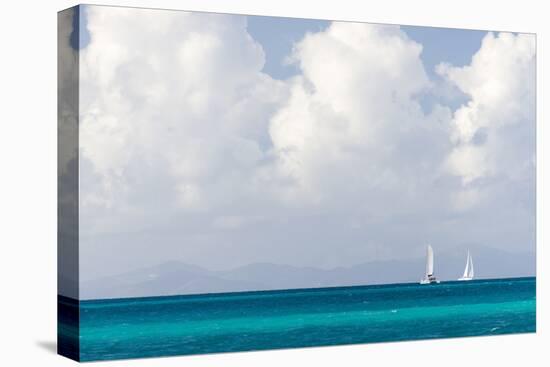 Bvi, Sailboats Navigate Caribbean Sea-Trish Drury-Stretched Canvas