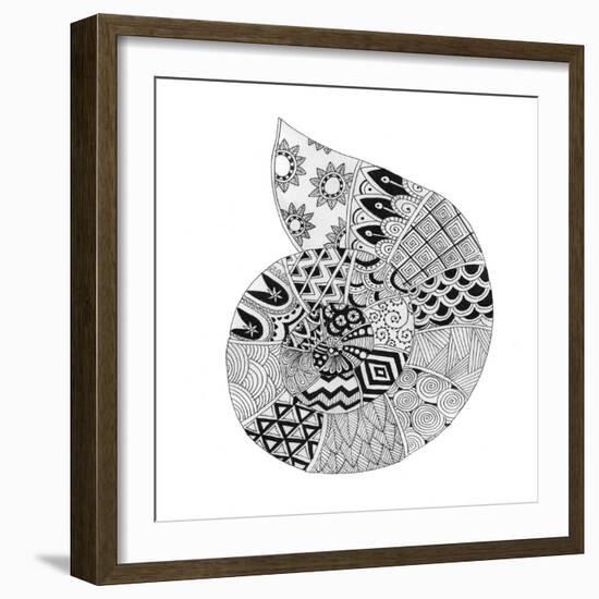 BW Decorated Nautilus-Pam Varacek-Framed Art Print