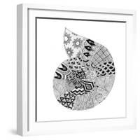 BW Decorated Nautilus-Pam Varacek-Framed Art Print