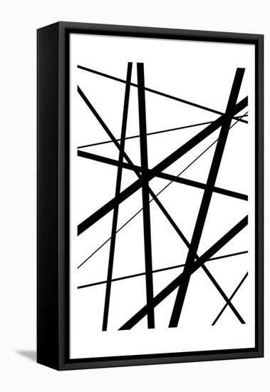 BW Geo Lines 1-Urban Epiphany-Framed Stretched Canvas