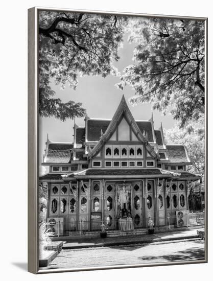 BW Infrared Photo Hua Hin Train Station Thailand-Nelson Charette-Framed Photographic Print