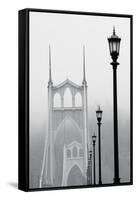 BW Light on the Bridge III-Erin Berzel-Framed Stretched Canvas