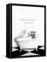 BW Raccoon Bath-Leah Straatsma-Framed Stretched Canvas