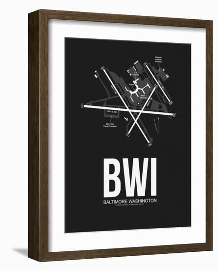 BWI Baltimore Airport Black-NaxArt-Framed Art Print