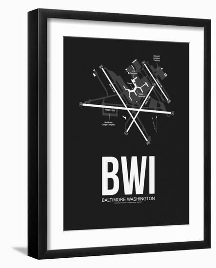 BWI Baltimore Airport Black-NaxArt-Framed Art Print