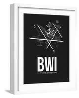 BWI Baltimore Airport Black-NaxArt-Framed Art Print