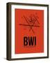 BWI Baltimore Airport Orange-NaxArt-Framed Art Print