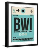 BWI Baltimore Luggage Tag 1-NaxArt-Framed Art Print