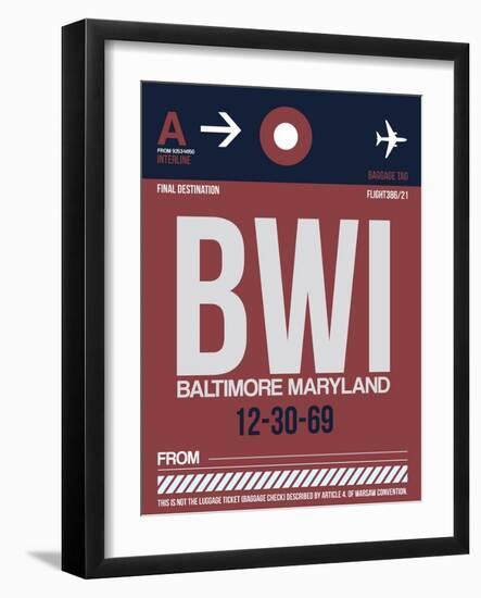 BWI Baltimore Luggage Tag 2-NaxArt-Framed Art Print