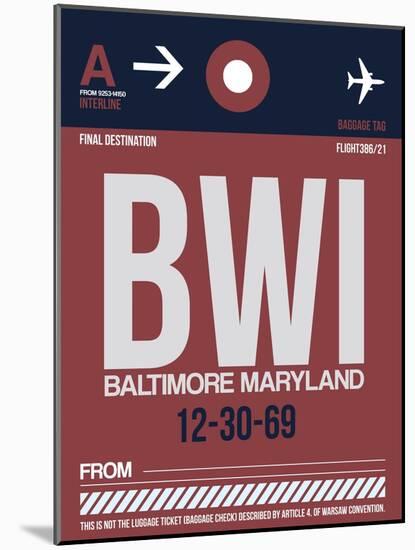 BWI Baltimore Luggage Tag 2-NaxArt-Mounted Art Print