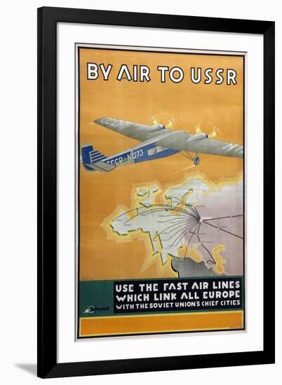 By Air to USSR (Poster of the Intourist Compan), 1934-Konstantin Bor-Ramensky-Framed Giclee Print