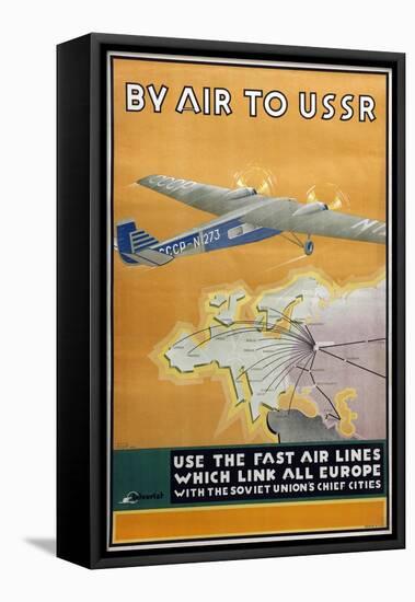 By Air to USSR (Poster of the Intourist Compan), 1934-Konstantin Bor-Ramensky-Framed Stretched Canvas