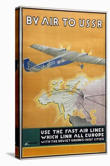 By Air to USSR (Poster of the Intourist Compan), 1934-Konstantin Bor-Ramensky-Stretched Canvas