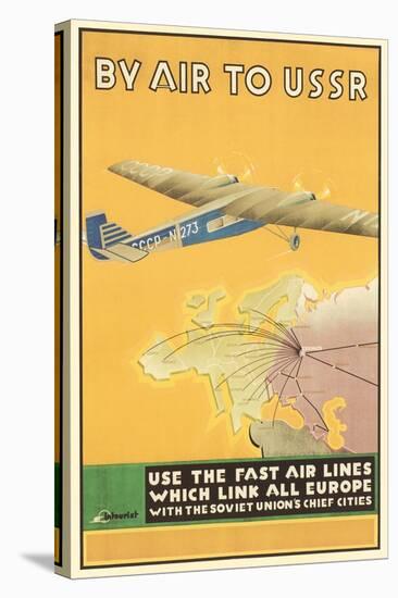 By Air to USSR Poster-null-Stretched Canvas