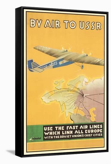 By Air to USSR Poster-null-Framed Stretched Canvas