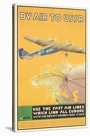 By Air to USSR Poster-null-Stretched Canvas