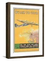 By Air to USSR Poster-null-Framed Art Print