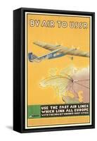 By Air to USSR Poster-null-Framed Stretched Canvas