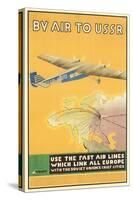 By Air to USSR Poster-null-Stretched Canvas