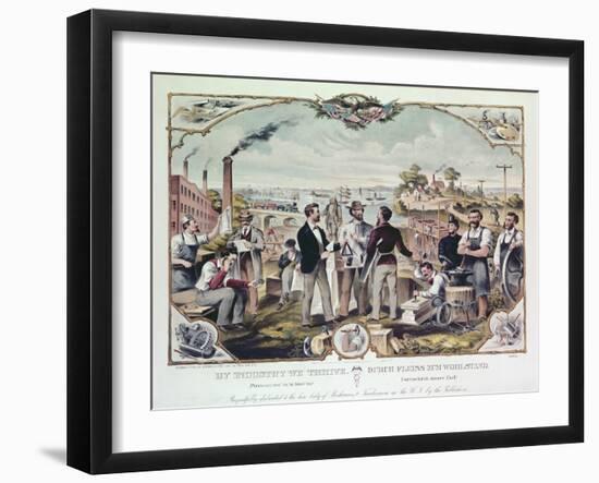 By Industry We Thrive, Published by Kimmel and Voigt, 1873-null-Framed Giclee Print