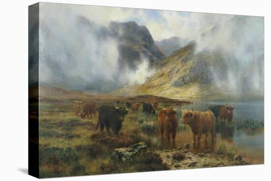 By Loch Treachlan, Glencoe, Morning Mists, 1907-Louis Bosworth Hurt-Stretched Canvas