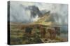 By Loch Treachlan, Glencoe, Morning Mists, 1907-Louis Bosworth Hurt-Stretched Canvas