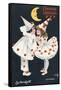 By Moonlight, Boy and Girl in Pierrot Costume Look at Each Other and Like What They See-H.d. Sandford-Framed Stretched Canvas