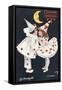 By Moonlight, Boy and Girl in Pierrot Costume Look at Each Other and Like What They See-H.d. Sandford-Framed Stretched Canvas